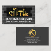 Creative Gold Handyman Tools in Brick Wall Visitekaartje (Voorkant / Achterkant)