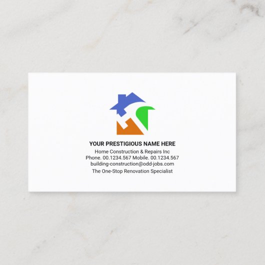 Creative Gold Handyman Tools Rooftop Visitekaartje (Achterkant)