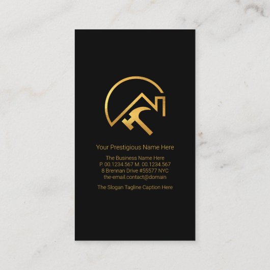 Creative Gold Handyman Tools Visitekaartje (Achterkant)