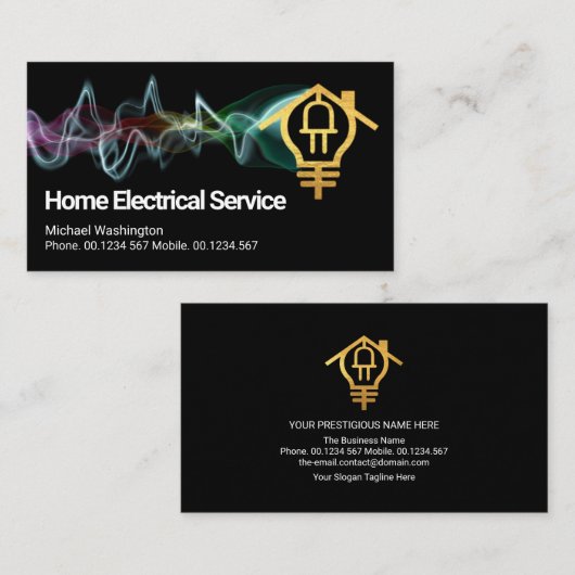 Creative Gold Home Bulb - kleurrijke elektrische l Visitekaartje (Voorkant / Achterkant)