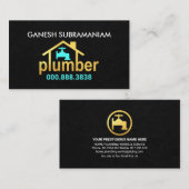 Creative Gold Home Plumber Service Visitekaartje (Voorkant / Achterkant)