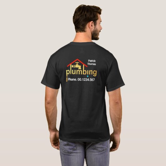 Creative Gold Home Plumbing Leap Leap T-shirt (Achterkant volledig)