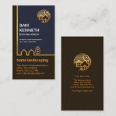 Creative Gold Home Tree Border Landscapage Visitekaartje (Voorkant / Achterkant)