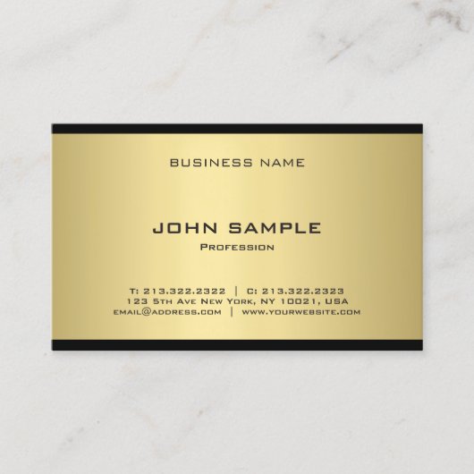 Creative Gold Kijk Professional Moderne Sjabloon Visitekaartje (Voorkant)