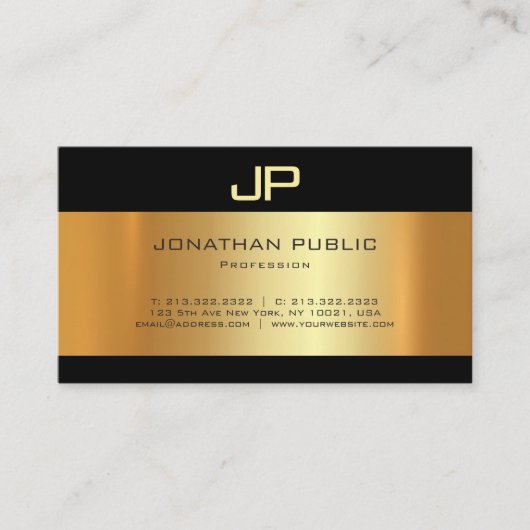Creative Gold Light Shadow Moderne Aesthetische Lu Visitekaartje (Voorkant)