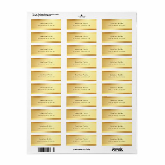 Creative Gold Moderne, eenvoudige Sjabloon Etiket (Full Sheet)