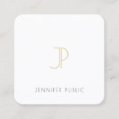 Creative Gold Monogram Design Luxury Chic Sjabloon Vierkante Visitekaartje (Voorkant)