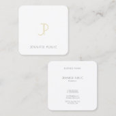 Creative Gold Monogram Design Luxury Chic Sjabloon Vierkante Visitekaartje (Voorkant / Achterkant)