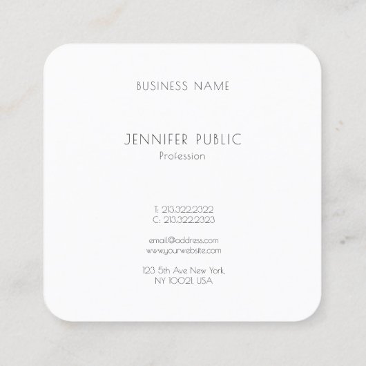 Creative Gold Monogram Design Luxury Chic Sjabloon Vierkante Visitekaartje (Achterkant)