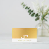 Creative Gold Monogram Elegant Moderne Sjabloon Visitekaartje (Staand voorkant)