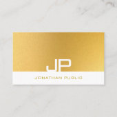 Creative Gold Monogram Elegant Moderne Sjabloon Visitekaartje (Voorkant)