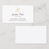 Creative Gold Monogram Minimalist Plain Trendy Visitekaartje (Voorkant / Achterkant)