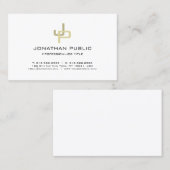 Creative Gold Monogram Professional Modern Slank Visitekaartje (Voorkant / Achterkant)