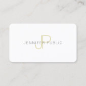 Creative Gold Monogram Sjabloon Trendy Elegant Top Visitekaartje (Voorkant)