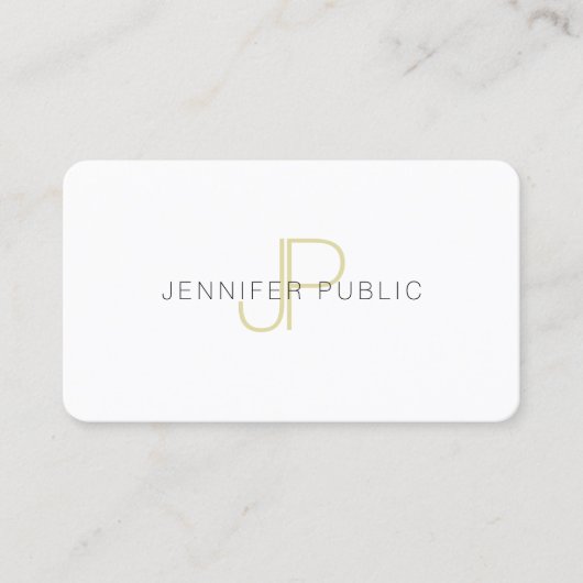 Creative Gold Monogram Sjabloon Trendy Elegant Top Visitekaartje (Voorkant)