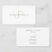 Creative Gold Monogram Sjabloon Trendy Elegant Top Visitekaartje (Voorkant / Achterkant)