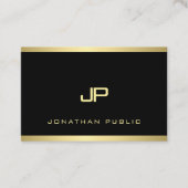 Creative Gold Monogrammed Plain Modern Elegant Visitekaartje (Voorkant)