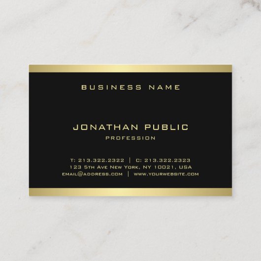 Creative Gold Monogrammed Plain Modern Elegant Visitekaartje (Achterkant)