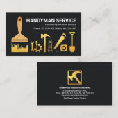 Creative Gold Paint Brush Handyman Tools Builder Visitekaartje (Voorkant / Achterkant)