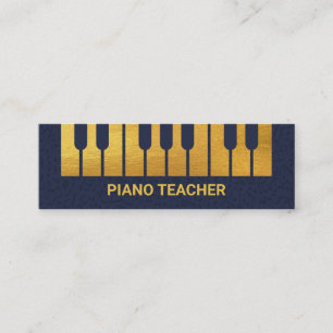 Creative Gold Piano Keys Floating Musical Notes Mini Visitekaartje