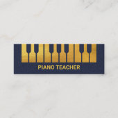 Creative Gold Piano Keys Floating Musical Notes Mini Visitekaartje (Voorkant)