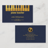 Creative Gold Piano Keys maakt muzieknotities Visitekaartje (Voorkant / Achterkant)