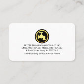 Creative Gold Plumbing Pipes Leaking Faucet Visitekaartje (Achterkant)