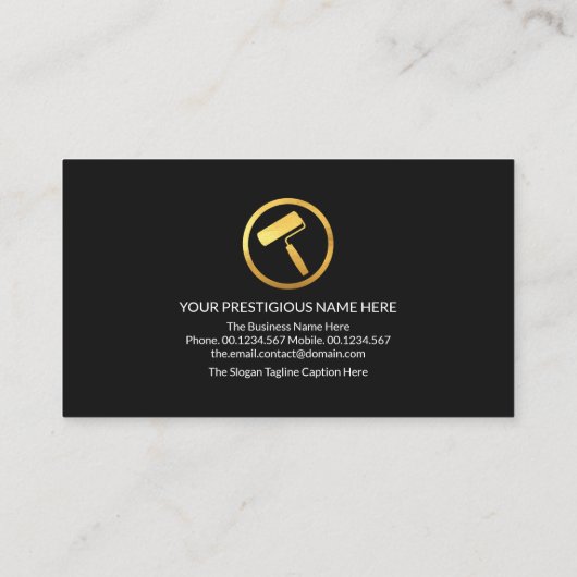 Creative Gold Roof Building Home Painting Service Visitekaartje (Achterkant)