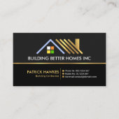 Creative Gold Rooftop Border Construction Builder Visitekaartje (Voorkant)