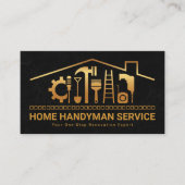 Creative Gold Rooftop Construction Tools Visitekaartje (Voorkant)