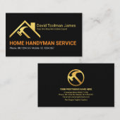 Creative Gold Rooftop Hammer Building Handyman Visitekaartje (Voorkant / Achterkant)