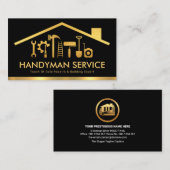 Creative Gold Rooftop Handyman Tools Home Repareer Visitekaartje (Voorkant / Achterkant)