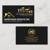 Creative Gold Rooftop Handyman Tools Renovation Visitekaartje (Voorkant / Achterkant)