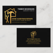 Creative Gold Spanner Hammer Rooftop Building Visitekaartje (Voorkant / Achterkant)