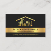 Creative Gold Stripe Rooftop Handyman Tools Visitekaartje (Voorkant)