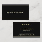 Creative Gold Tekst Modern Eenvoudig Zwart Sjabloo Visitekaartje (Voorkant / Achterkant)