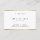 Creative Gold White Clean Design Professional bove Visitekaartje (Achterkant)