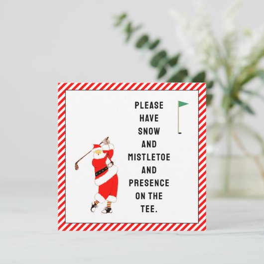 Creative Golf Kerst Kaart (Staand voorkant)
