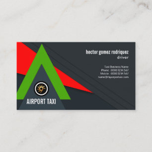 Creative Green Jet Striking Red Sky Airport Taxi Visitekaartje