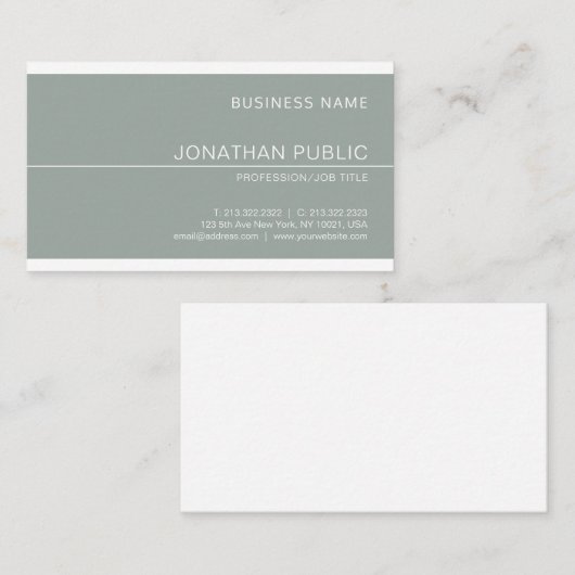 Creative Green Slank Design Luxe Professional Visitekaartje (Voorkant / Achterkant)