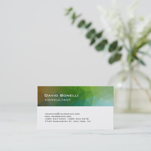Creative Green White Consultant Manager Visitekaartje (Staand voorkant)