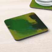 Creative Green Yellow Abstract Bier Onderzetter (Linkerzijde)