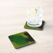 Creative Green Yellow Abstract Bier Onderzetter (Rechterzijde)