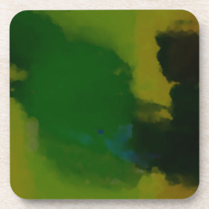 Creative Green Yellow Abstract Bier Onderzetter