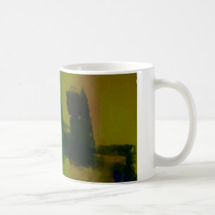 Creative Green Yellow Abstract Koffiemok
