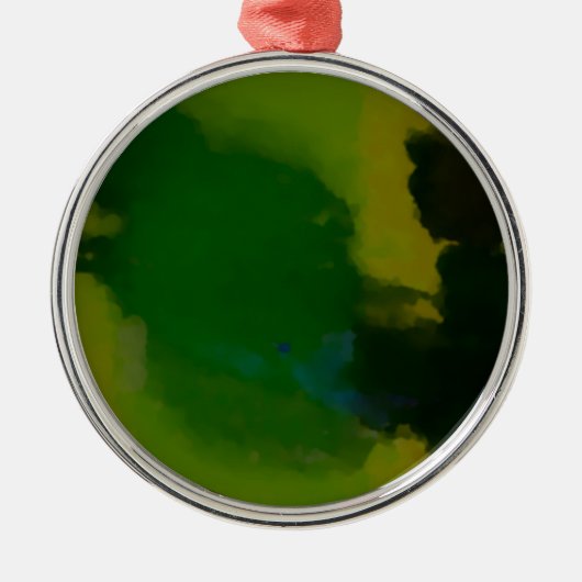 Creative Green Yellow Abstract Metalen Ornament (Voorkant)