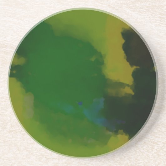 Creative Green Yellow Abstract Zandsteen Onderzetter (Voorkant)