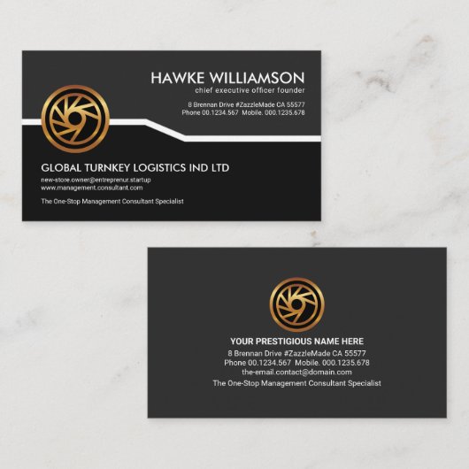 Creative Grey Black Layers Corporate Visitekaartje (Voorkant / Achterkant)