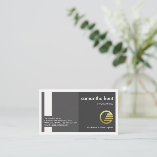 Creative Grey Column Box Lijst Founder CEO Visitekaartje (Staand voorkant)