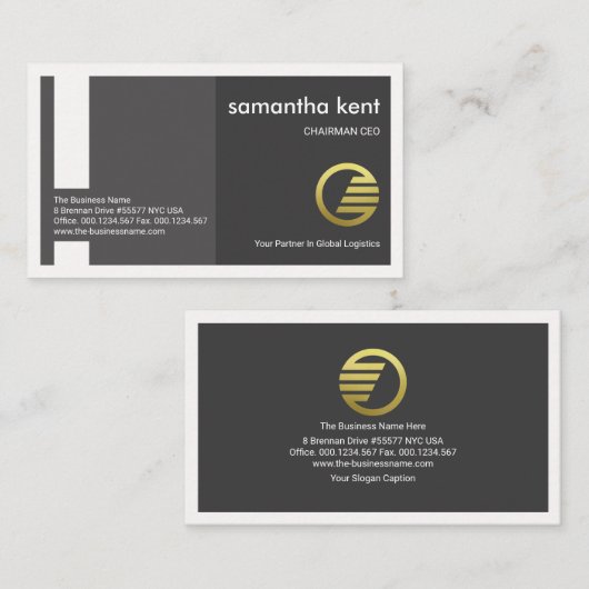 Creative Grey Column Box Lijst Founder CEO Visitekaartje (Voorkant / Achterkant)